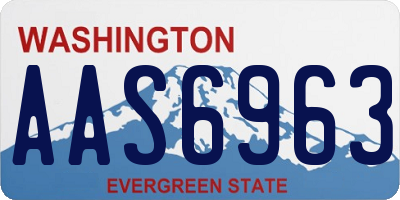 WA license plate AAS6963
