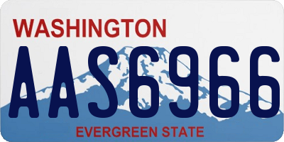 WA license plate AAS6966