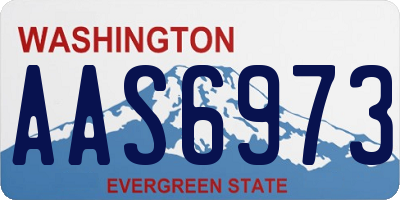 WA license plate AAS6973