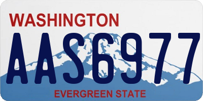 WA license plate AAS6977