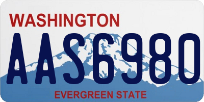 WA license plate AAS6980