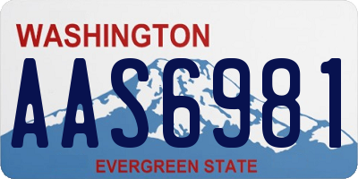 WA license plate AAS6981