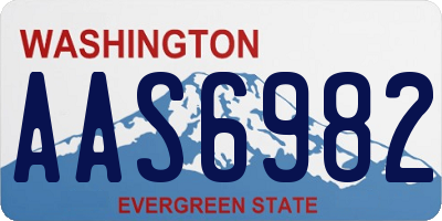 WA license plate AAS6982