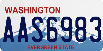 WA license plate AAS6983