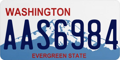 WA license plate AAS6984