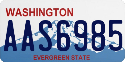 WA license plate AAS6985