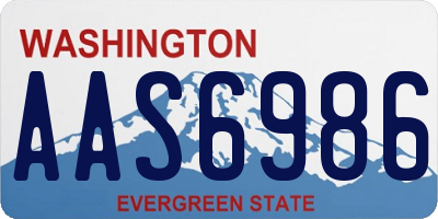 WA license plate AAS6986