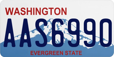 WA license plate AAS6990