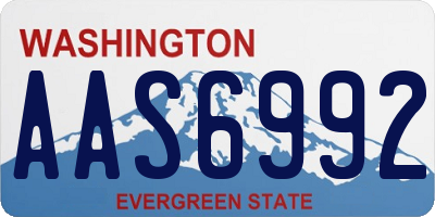 WA license plate AAS6992