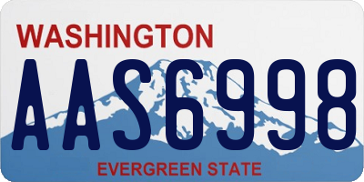 WA license plate AAS6998