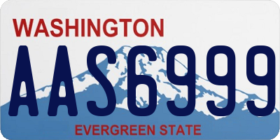 WA license plate AAS6999
