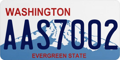 WA license plate AAS7002