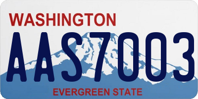 WA license plate AAS7003