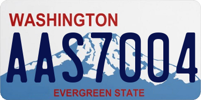 WA license plate AAS7004