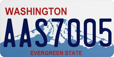 WA license plate AAS7005