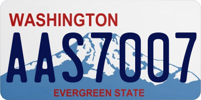 WA license plate AAS7007