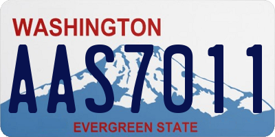 WA license plate AAS7011
