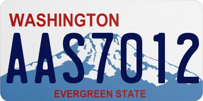 WA license plate AAS7012