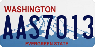 WA license plate AAS7013