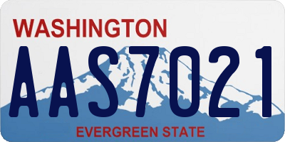 WA license plate AAS7021