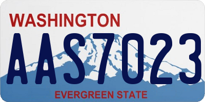WA license plate AAS7023
