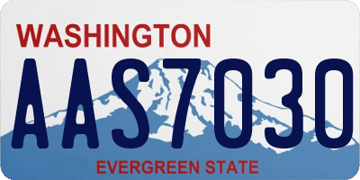 WA license plate AAS7030