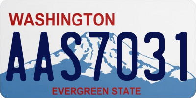 WA license plate AAS7031