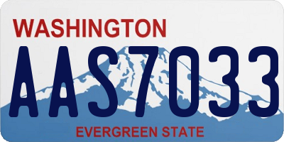 WA license plate AAS7033