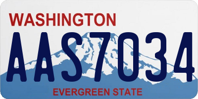 WA license plate AAS7034