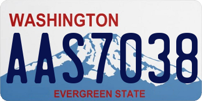 WA license plate AAS7038
