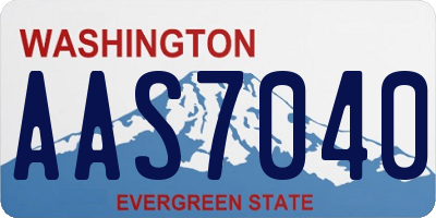 WA license plate AAS7040