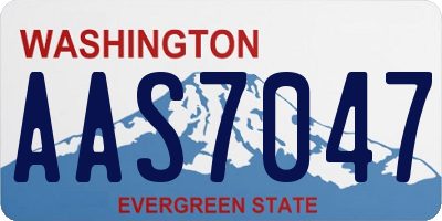 WA license plate AAS7047