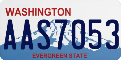 WA license plate AAS7053