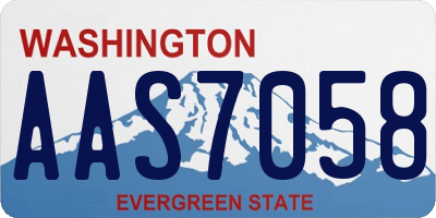 WA license plate AAS7058