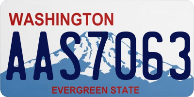 WA license plate AAS7063