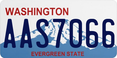 WA license plate AAS7066