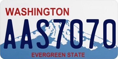 WA license plate AAS7070