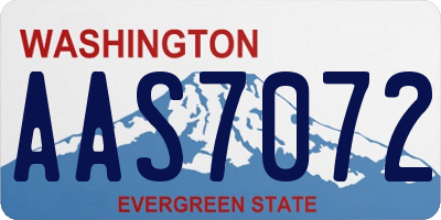 WA license plate AAS7072