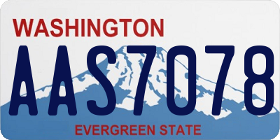 WA license plate AAS7078