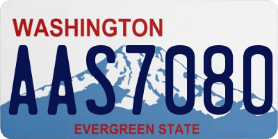 WA license plate AAS7080