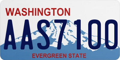 WA license plate AAS7100