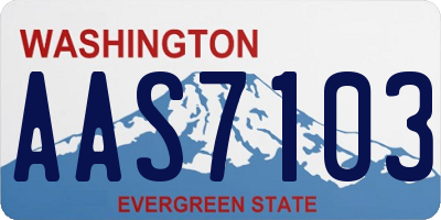 WA license plate AAS7103
