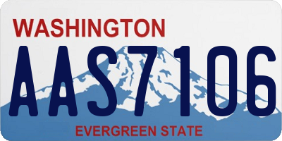 WA license plate AAS7106