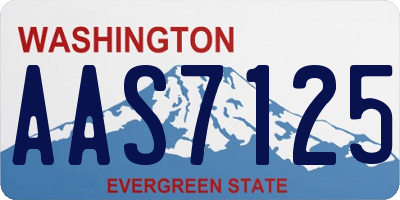 WA license plate AAS7125