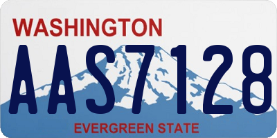 WA license plate AAS7128