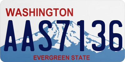 WA license plate AAS7136