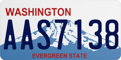 WA license plate AAS7138