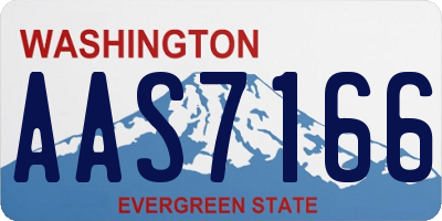 WA license plate AAS7166