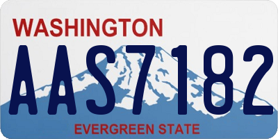 WA license plate AAS7182