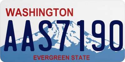 WA license plate AAS7190